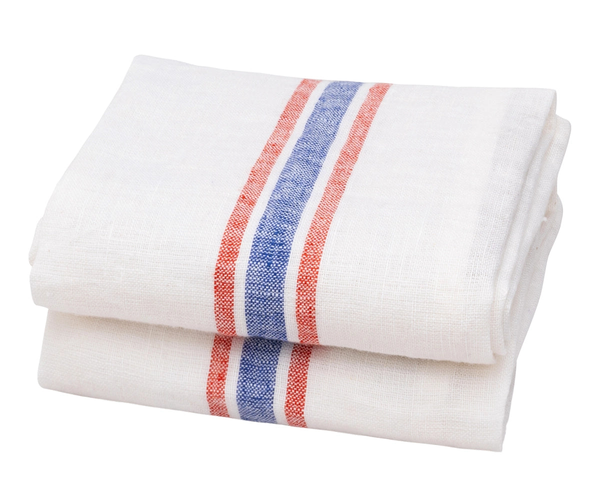 Elegant striped linen hand towels for dining and entertaining 