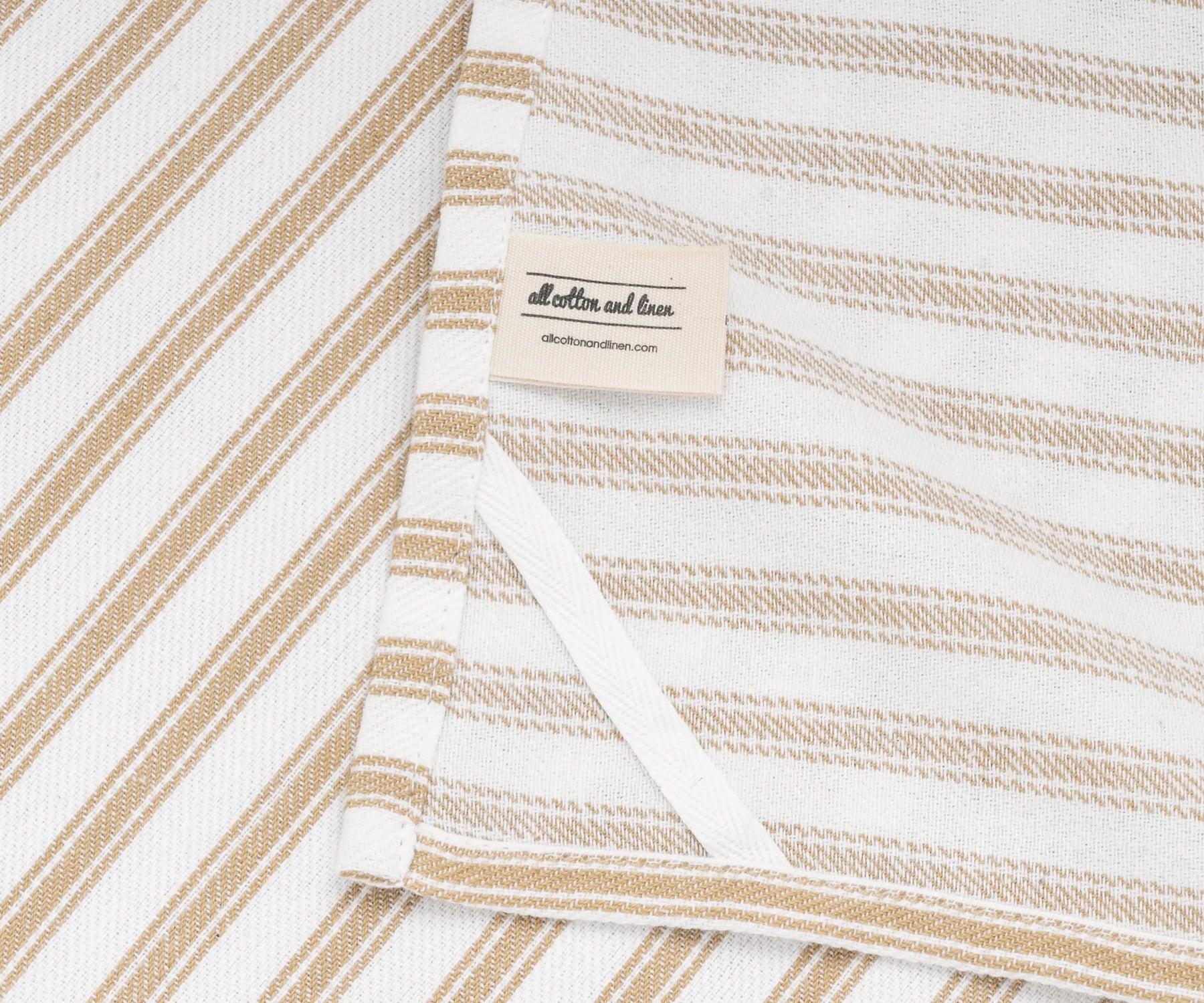 Elegant beige and white striped towels for farmhouse or modern kitchens