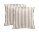 Beige linen striped throw pillow cover rustic farmhouse cushion cover set of 2