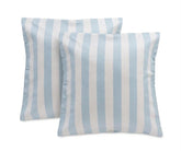 white and blue ticking stripe cushion cover decorative throw pillow cover for neutral living room
