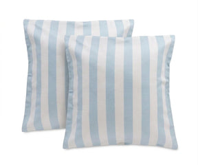 white and blue ticking stripe cushion cover decorative throw pillow cover for neutral living room