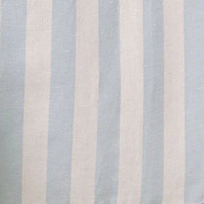 Close-up of blue striped tablecloth fabric