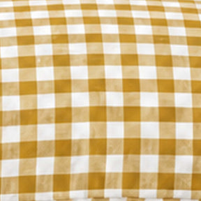 Yellow gingham linen duvet cover set, breathable European flax bedding for bright cottage and farmhouse bedrooms