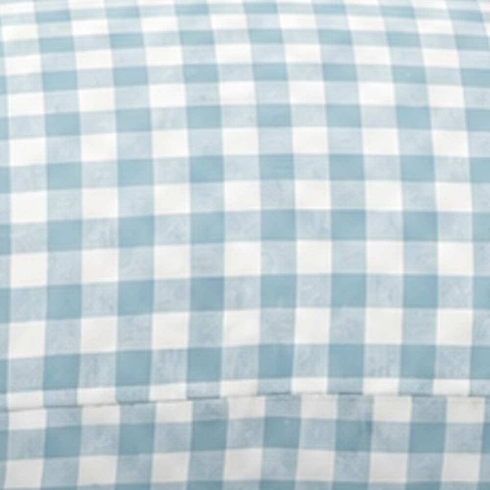 Light gingham linen duvet cover set with matching pillowcases, neutral European linen bedding for minimalist bedrooms