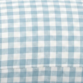Light gingham linen duvet cover set with matching pillowcases, neutral European linen bedding for minimalist bedrooms