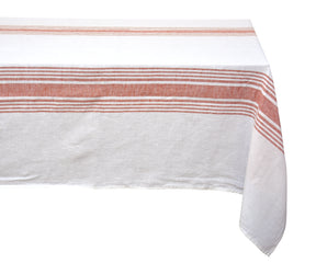 White linen tablecloth with a crisp, fresh appearance