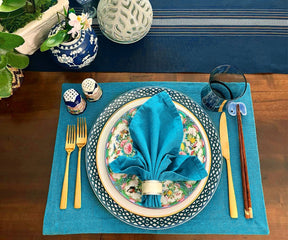 Teal Cloth Napkins: Add a touch of elegance and rich color to your dining decor.