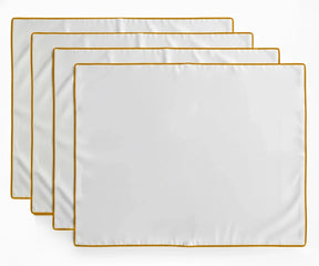 Premium terracotta piping trim placemat crafted from 100% cotton for stylish table settings