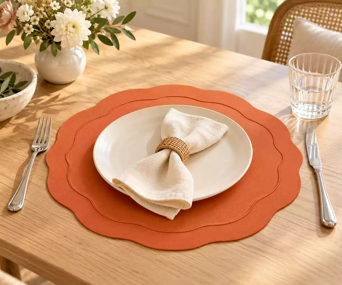 Oval Cloth Placemats - Terracotta