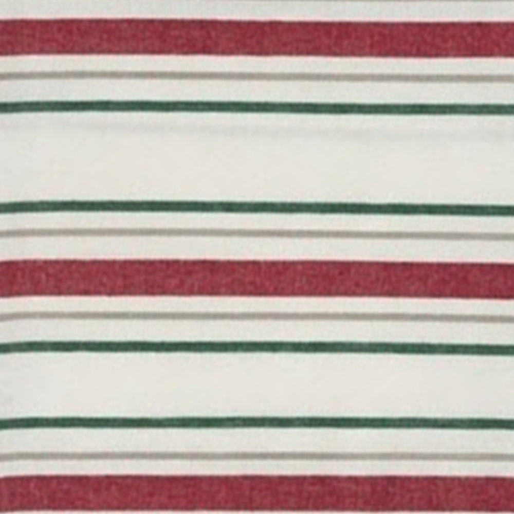 striped round tablecloth in soft cotton for rustic table setting and holiday gatherings.