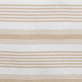beige and white striped cotton tablecloth fabric with soft natural weave