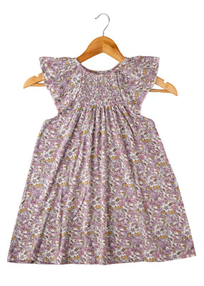 Toddler girl pink floral summer dress – lightweight cotton outfit with A-line shape and soft pastel design.