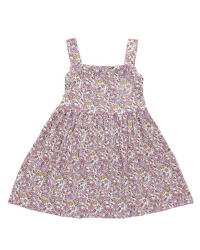 Baby girl sleeveless pink cotton dress – soft floral print toddler outfit for birthdays, holidays, and warm weather days.