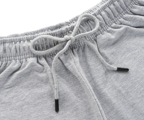 Breathable and easy-to-pack grey cotton shorts for men, perfect for travel or weekend lounging