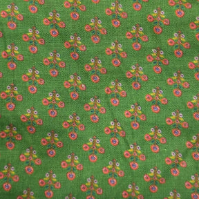 Green floral block print table Napkins- Close up