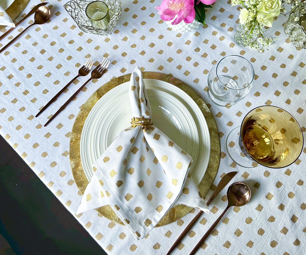 Classic white tablecloth, perfect for special events.