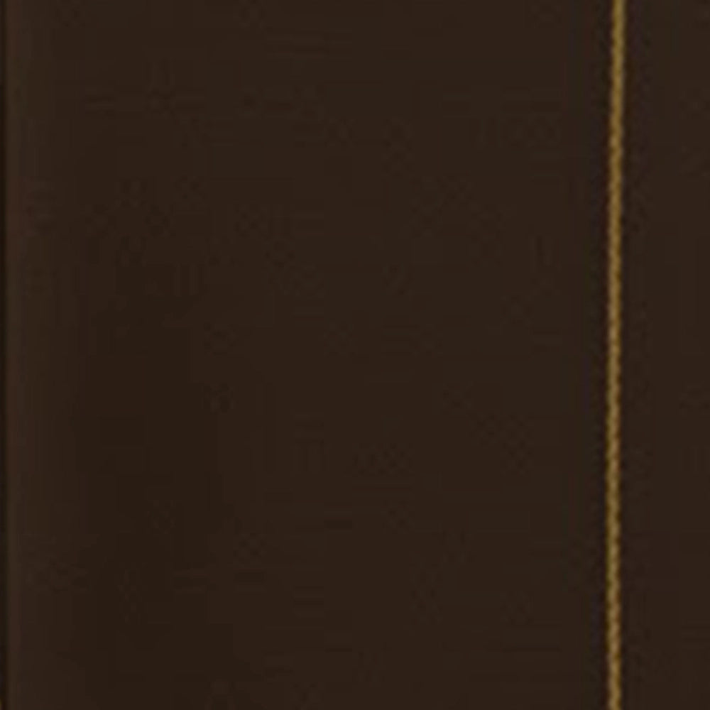 Solid dark brown cotton napkin shown flat with fine embroidery, rich earthy tone table linen