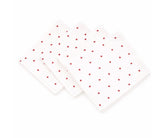 Valentine’s Day heart print table napkins in white and red