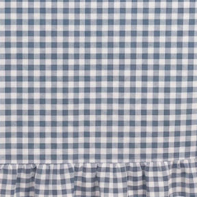 Macro shot of cotton gingham fabric emphasizing durability and natural fiber texture