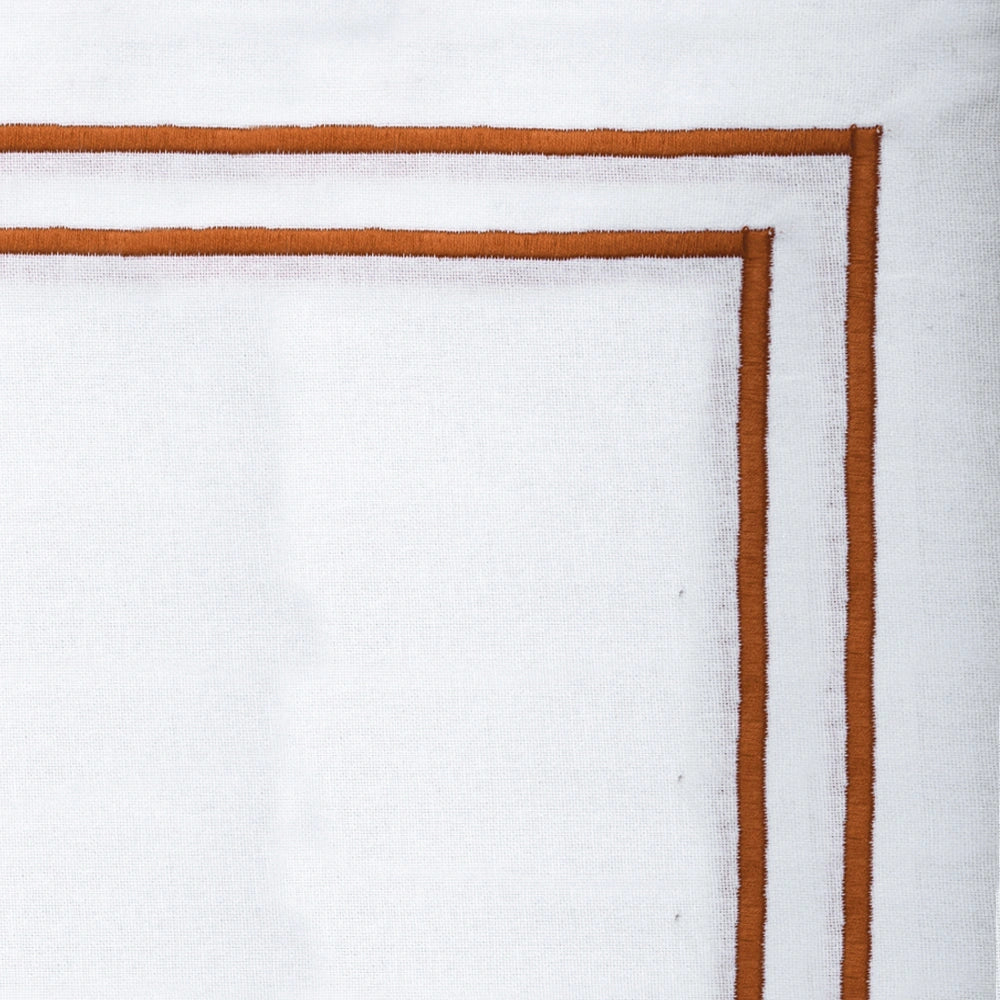 embroidered cotton napkins styled on dining table, rustic fabric napkins for weddings and holiday décor