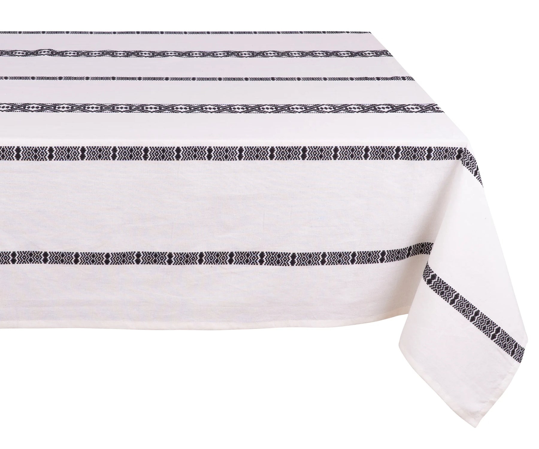 Durable washable cotton tablecloth in bold stripe rectangle shape