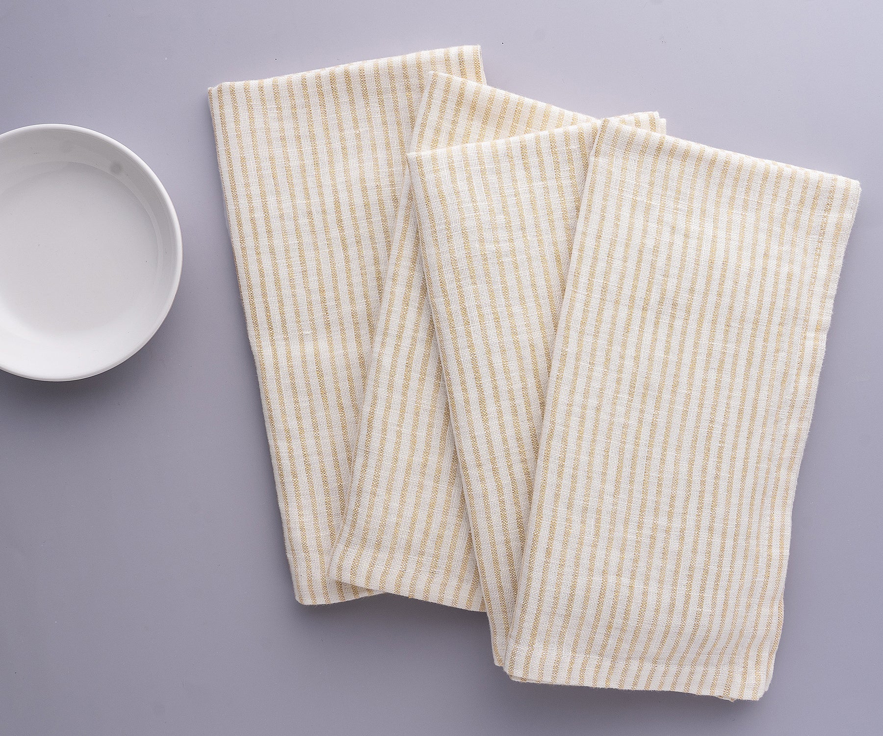 Red Linen Striped Napkins
