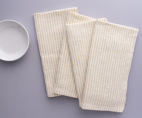 Red Linen Striped Napkins