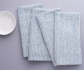 Red Linen Striped Napkins