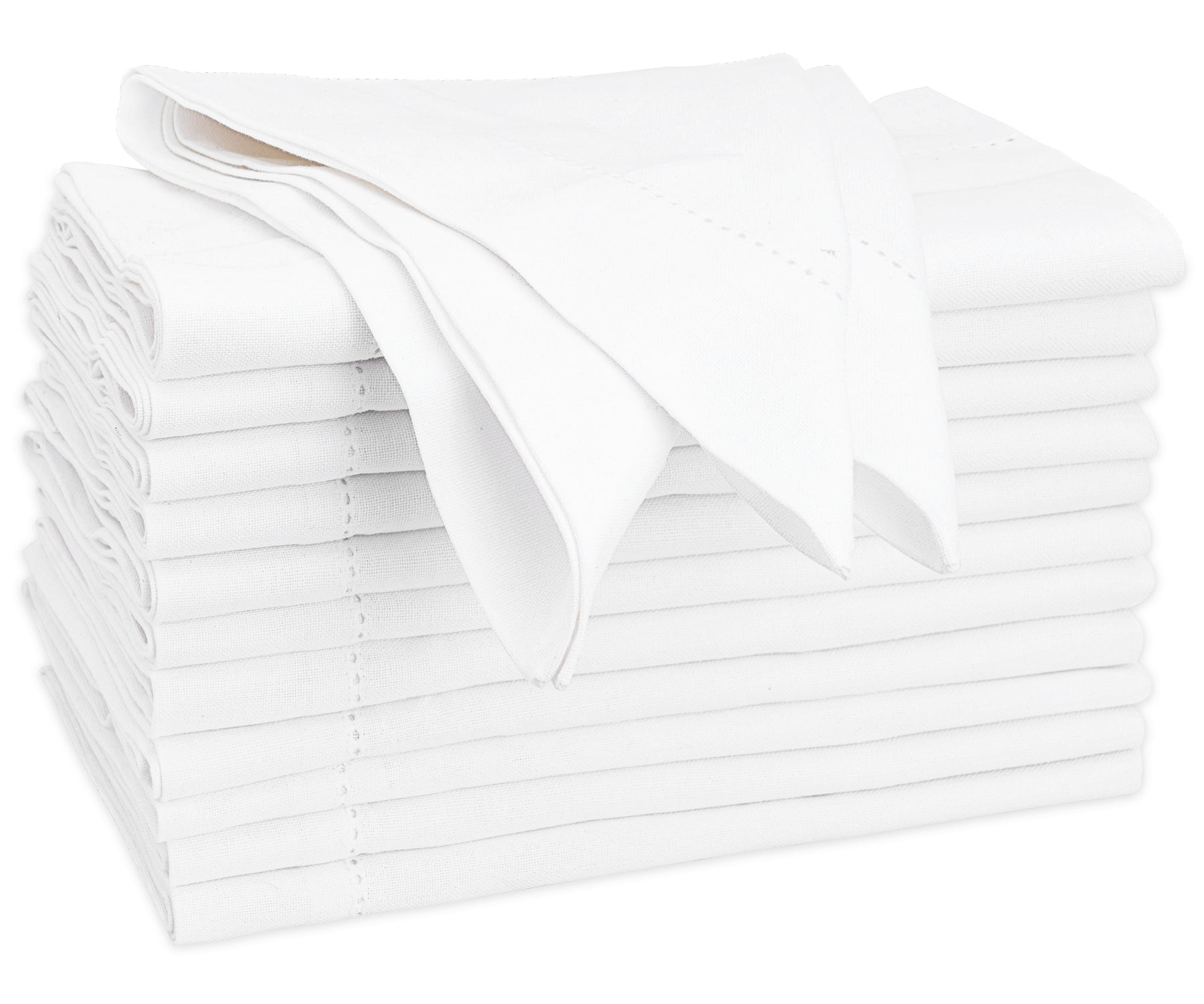 white hemstitch napkins boast a luxurious feel and a smooth, soft texture that enhances the dining experience for you and your guests.
