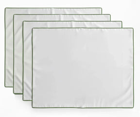Sage green piping edge placemat made from 100% cotton for everyday and festive table settings