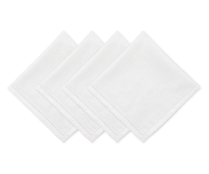 Soft white hemstitch napkins designed for refined and formal table settings