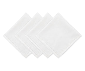 Soft white hemstitch napkins designed for refined and formal table settings