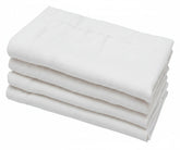 White cotton linen blend napkins set of 4 with solid minimalist design, reusable cloth dinner napkins