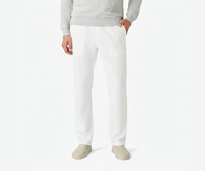 White Men’s Casual Loose Fit Pants – clean minimalist relaxed-fit trousers for everyday comfort