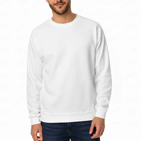 White men’s long sleeve sweatshirt for everyday styling – soft breathable cotton winter wear