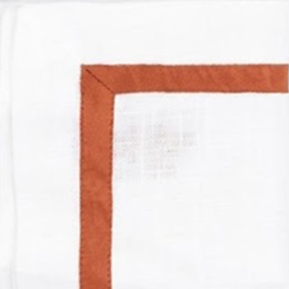 Cotton dinner napkins with elegant bordered edges, machine washable fabric napkins for casual dining, entertaining, and special occasions.