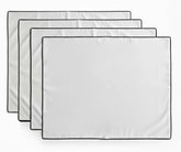 White cotton placemat with black border