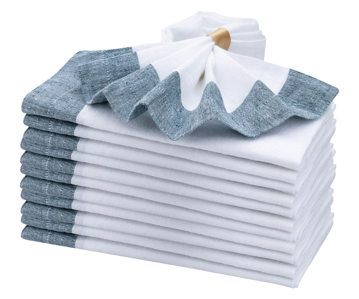 Elevate your dinner party with elegant green linen napkins