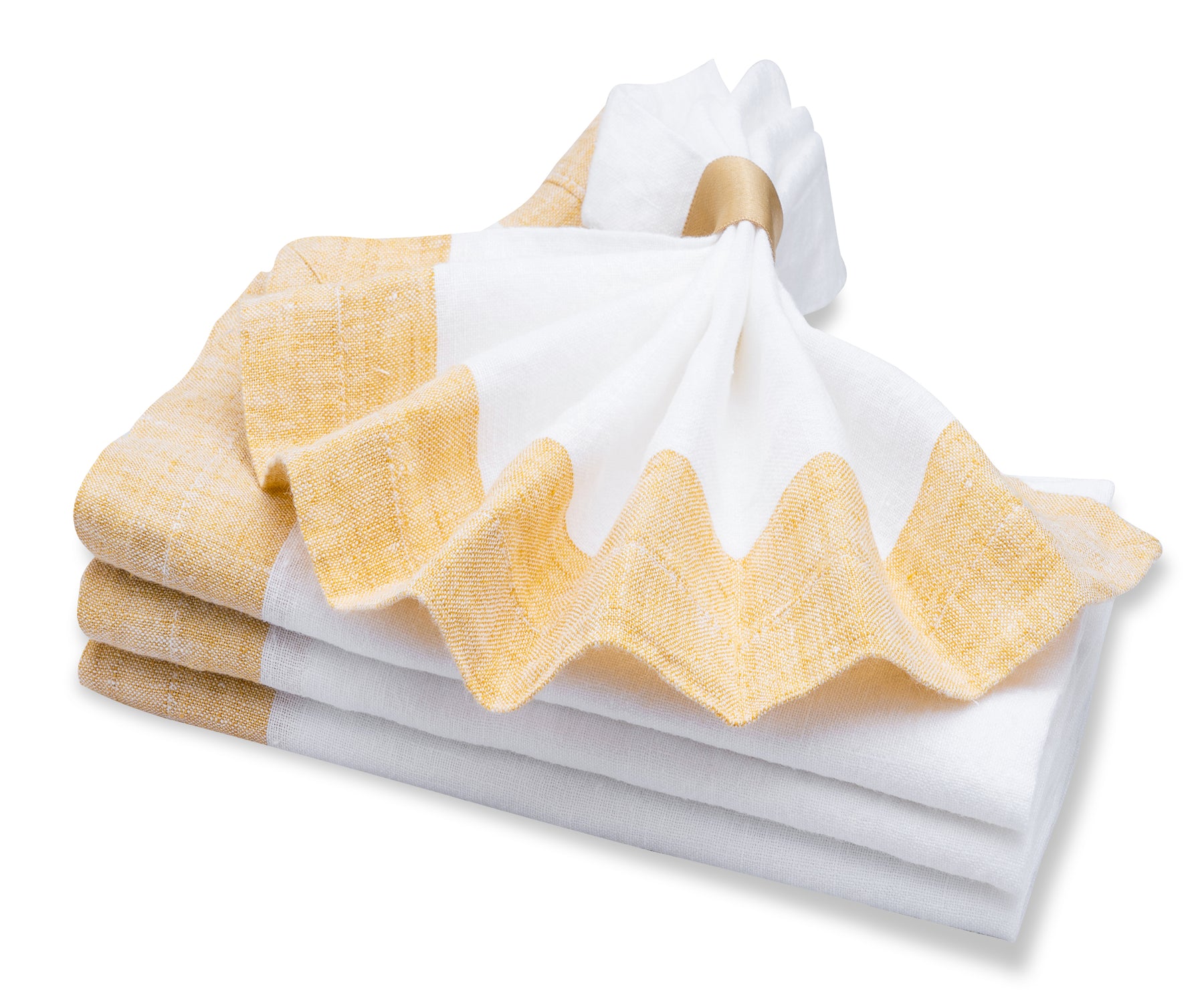 Stylish black and white napkins perfectly laid out elegant gold napkin 