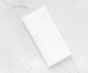 White napkins, white linen napkins, white hemstitch napkins, table napkins bulk, cotton dinner napkins