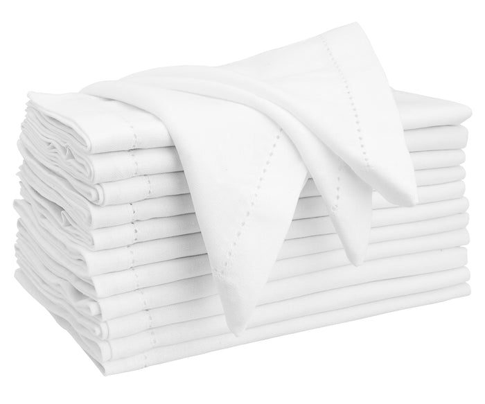 Embrace a boho-chic vibe with stylish White Hemstitch Napkins.