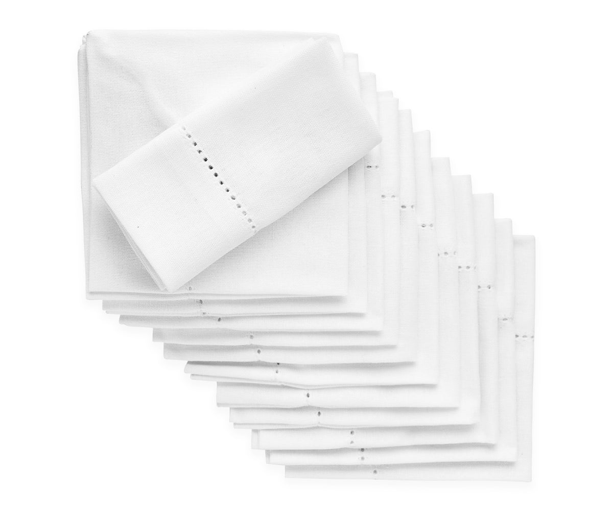 cocktail napkins set of 12, cloth napkins set of 12, table napkins, white napkins bulk