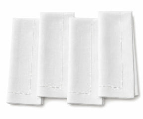 Hemstitch linen napkin set with elegant stitched border for modern and formal table settings