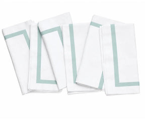 White Table Napkins with Satin Trim