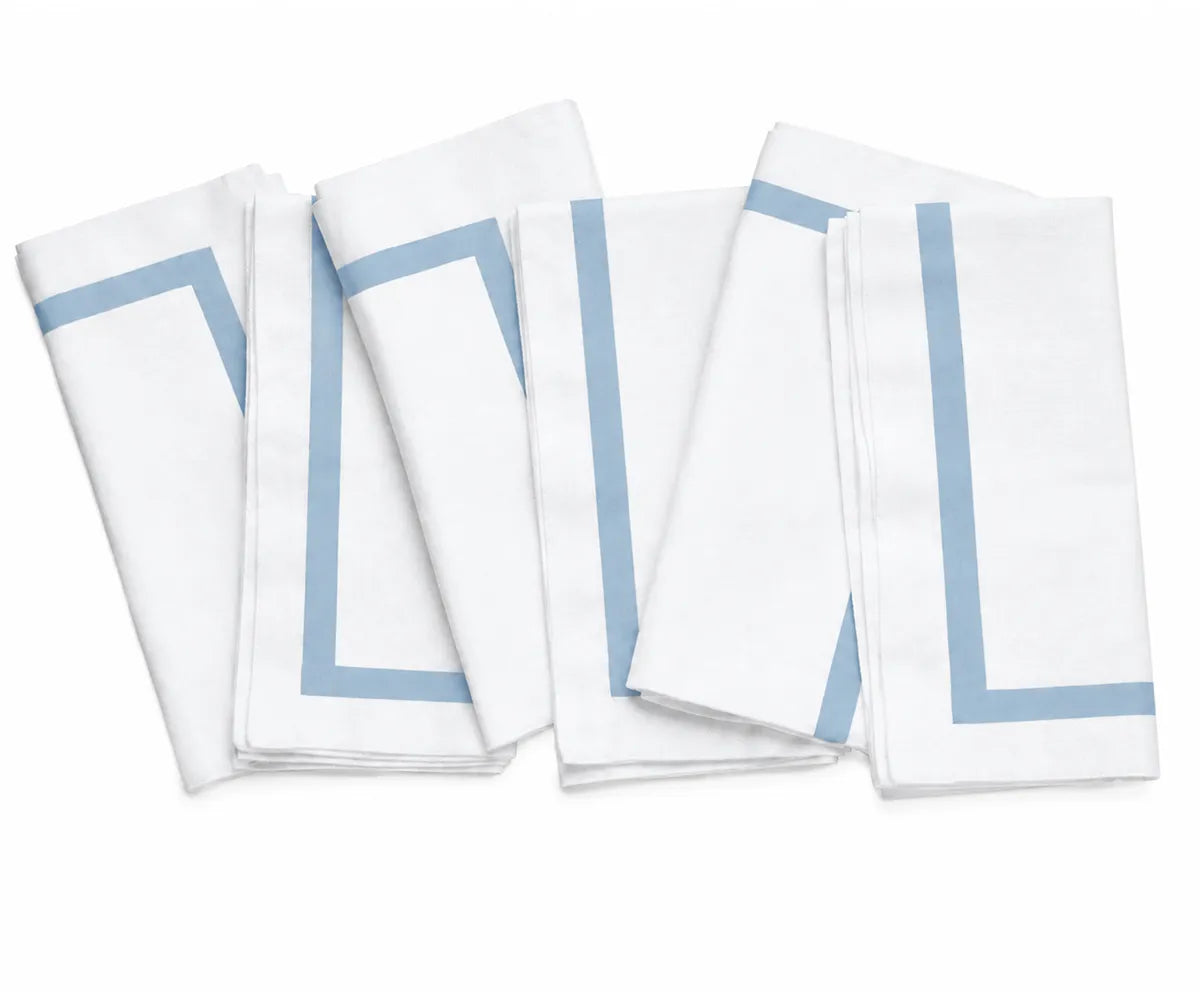White Table Napkins with Satin Trim