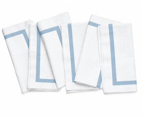 White Table Napkins with Satin Trim