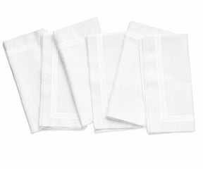 Durable reusable cotton dinner napkin in white, created for regular meals, entertaining, and special occasions.