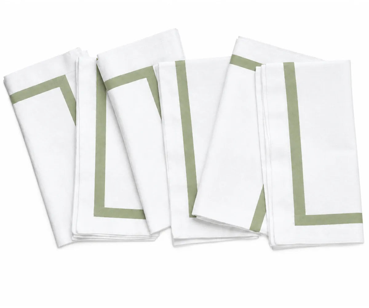 White Table Napkins with Satin Trim