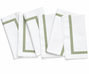 White Table Napkins with Satin Trim