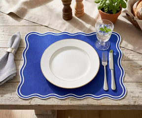 Dining Table Placemats - White Scalloped Placemats